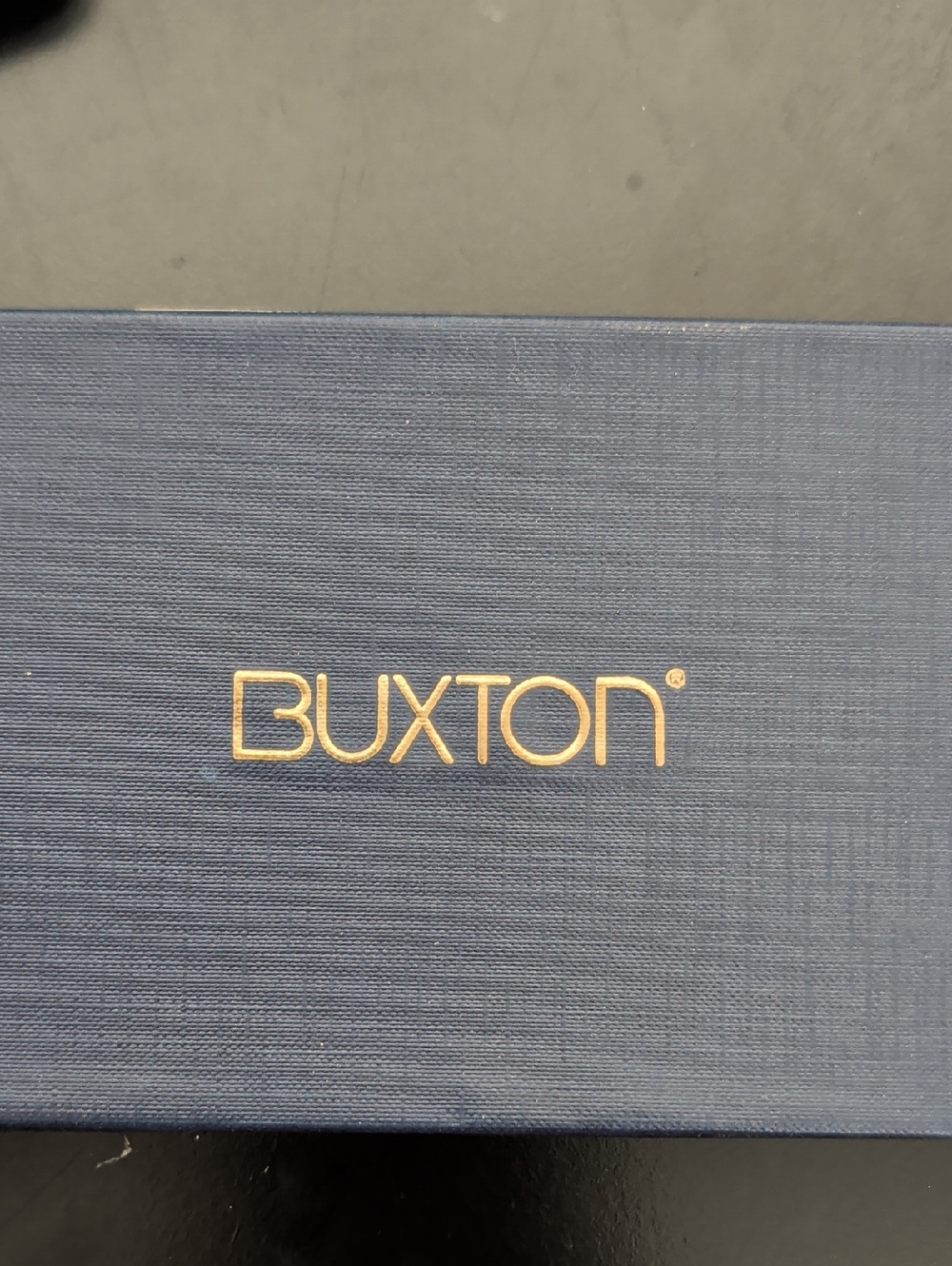 Buxton Navy Gift Box with Gold Logo
